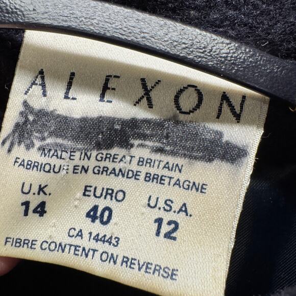 Vintage Alexon Overcoat Womens 12 Cashmere Wool Navy Blue Long Button Up Classic - Picture 3 of 9